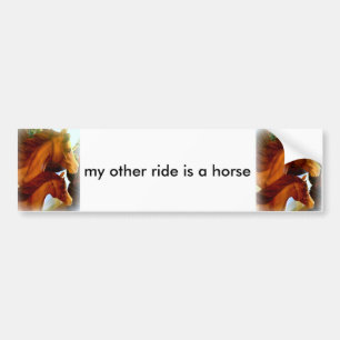 Autocollant De Voiture mon autre trajet est un cheval