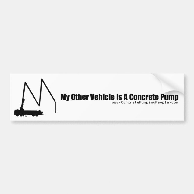 Autocollant De Voiture Mon autre véhicule est une pompe concrète (Devant)