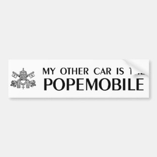 Autocollant De Voiture Mon autre voiture est la papamobile