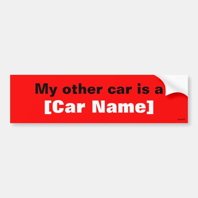 Autocollant De Voiture Mon autre voiture est… (Rouge) (Devant)