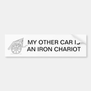 AUTOCOLLANT DE VOITURE MON AUTRE VOITURE EST UN CHAR DE FER
