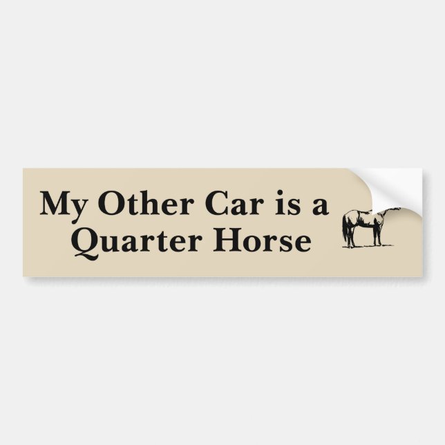 Autocollant De Voiture Mon autre voiture est un cheval quart (Devant)
