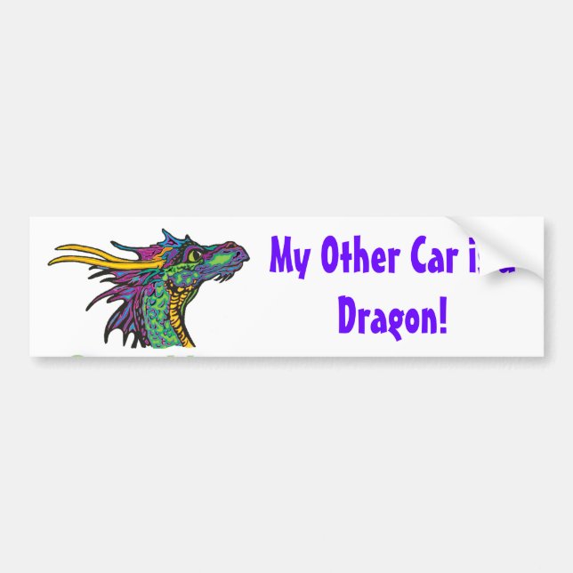 Autocollant De Voiture Mon autre voiture est un dragon (Devant)