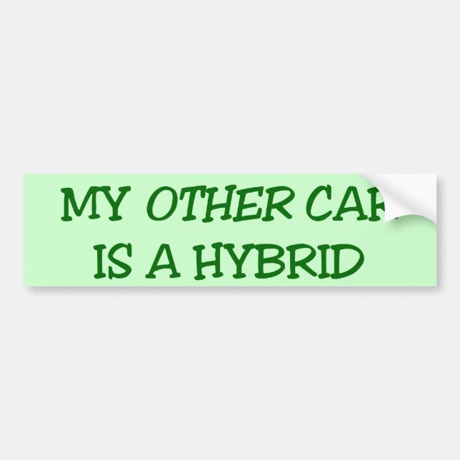 Autocollant De Voiture Mon autre voiture est un hybride (Devant)