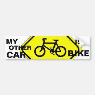 AUTOCOLLANT DE VOITURE MON AUTRE VOITURE EST UN VÉLO