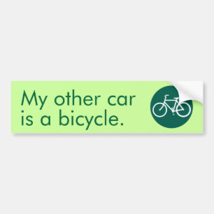 Autocollant De Voiture Mon autre voiture est une bicyclette