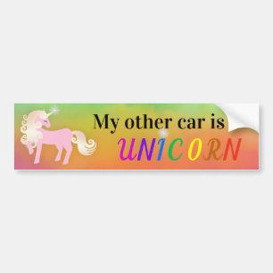 Autocollant De Voiture Mon autre voiture est une licorne