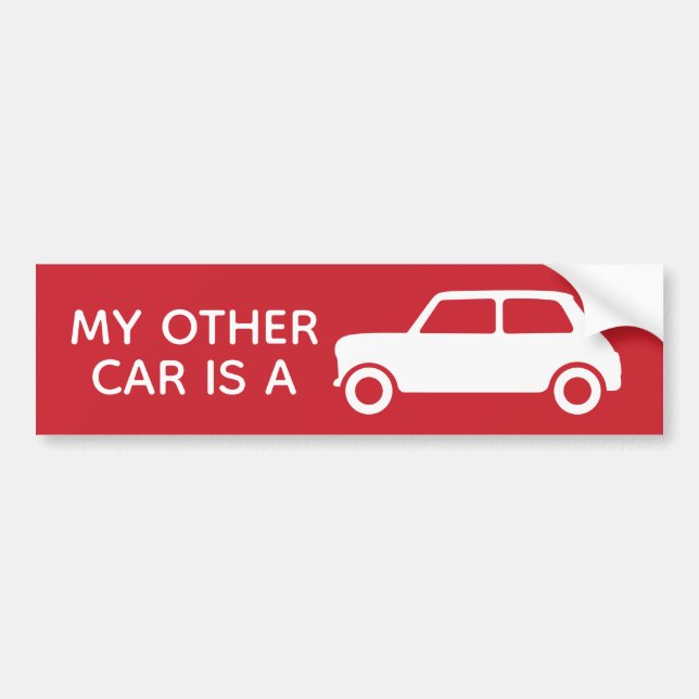 Autocollant De Voiture Mon autre voiture est une mini voiture rouge (Devant)
