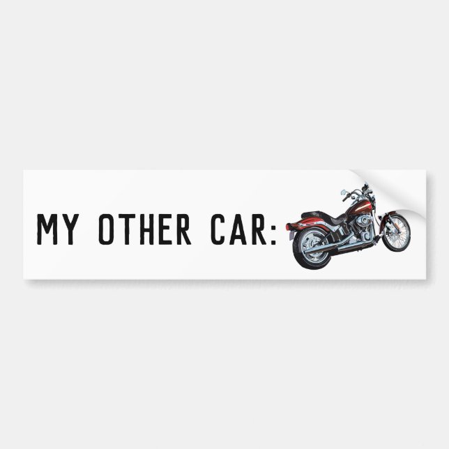 Autocollant De Voiture Mon autre voiture est une moto (Devant)