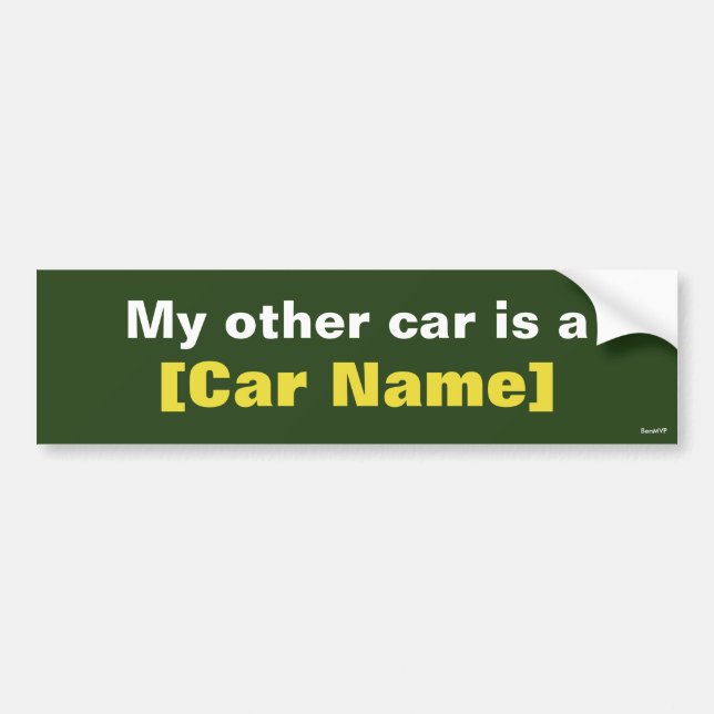 Autocollant De Voiture Mon autre voiture est… (Vert) (Devant)