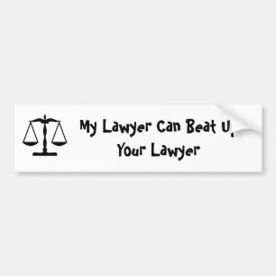 Autocollant De Voiture Mon avocat peut battre votre avocat