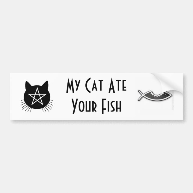 Autocollant De Voiture Mon chat a mangé vos poissons (Devant)