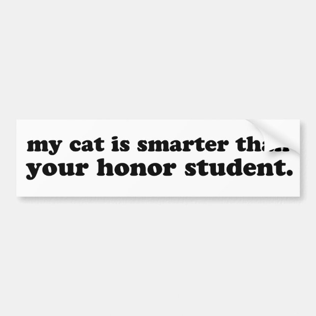 Autocollant De Voiture Mon chat est plus futé que votre étudiant (Devant)