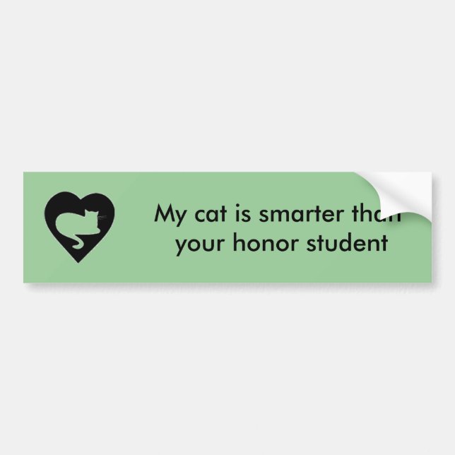 Autocollant De Voiture Mon chat est plus futé que votre étudiant (Devant)