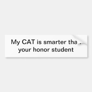 Autocollant De Voiture Mon chat est plus intelligent que votre élève d'ho