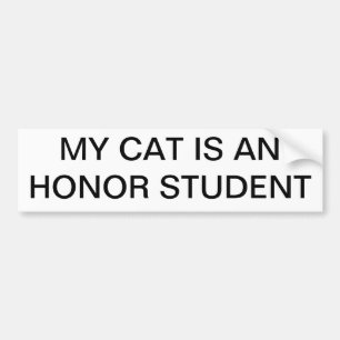 Autocollant De Voiture Mon chat est un auto-collant d'étudiant d'honneur