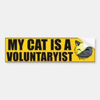 Autocollant De Voiture Mon chat est un Voluntaryist