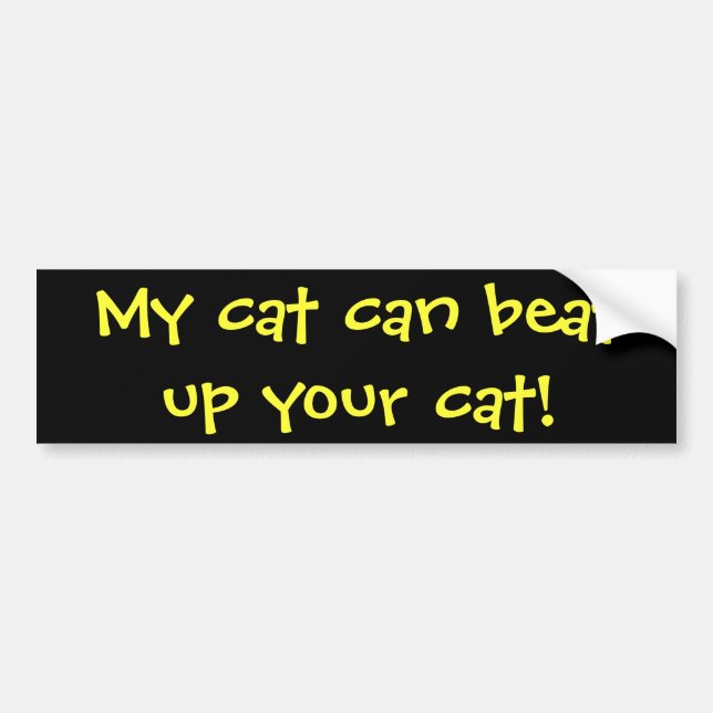 Autocollant De Voiture Mon chat peut battre votre chat ! (Devant)