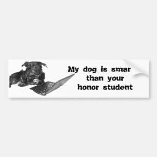 Autocollant De Voiture Mon chien est plus futé que votre étudiant