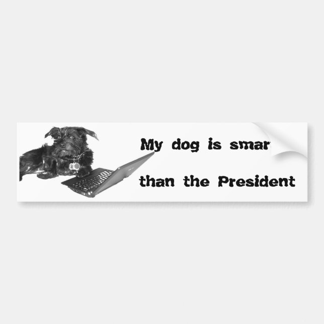 Autocollant De Voiture Mon chien est plus intelligent que le président (Devant)