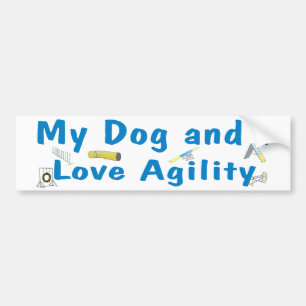 Autocollant De Voiture Mon chien et moi aiment l'agilité