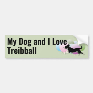 Autocollant De Voiture Mon chien et moi aimons Treibball Mutt