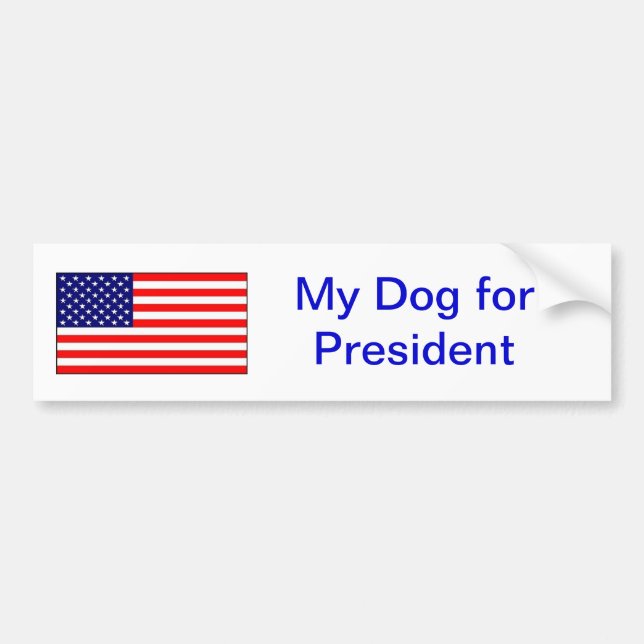 Autocollant De Voiture "Mon chien pour le président. " (Devant)