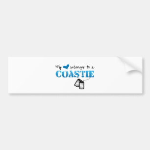 Autocollant De Voiture Mon coeur appartient à un Coastie
