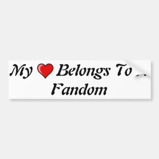 Autocollant De Voiture Mon coeur appartient à un Fandom
