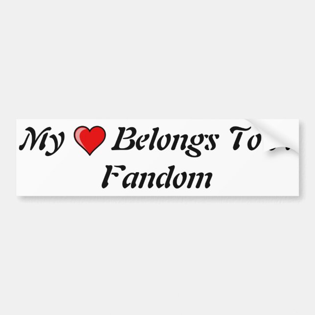 Autocollant De Voiture Mon coeur appartient à un Fandom (Devant)