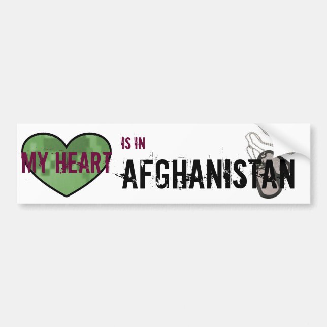 Autocollant De Voiture Mon coeur est en Afghanistan (Devant)