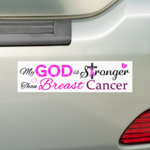 Autocollant De Voiture Mon Dieu est plus fort que le cancer du sein