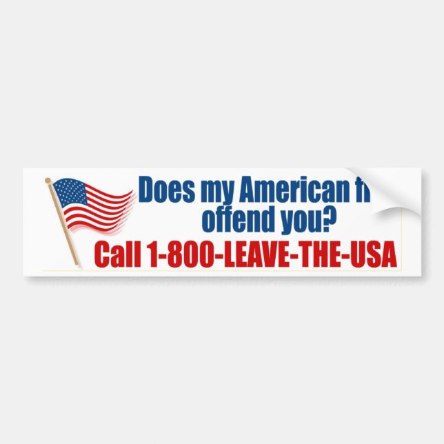 Autocollant De Voiture Mon drapeau américain vous offense-t-il ? (Devant)