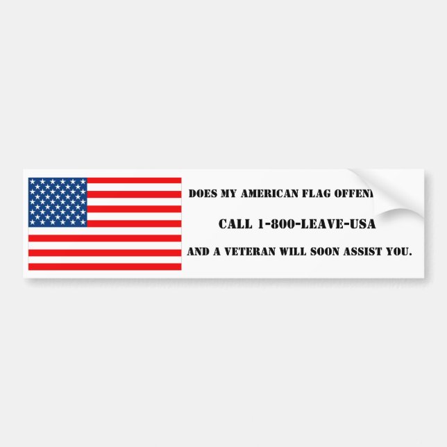 Autocollant De Voiture Mon drapeau américain vous offense-t-il ? - (Devant)