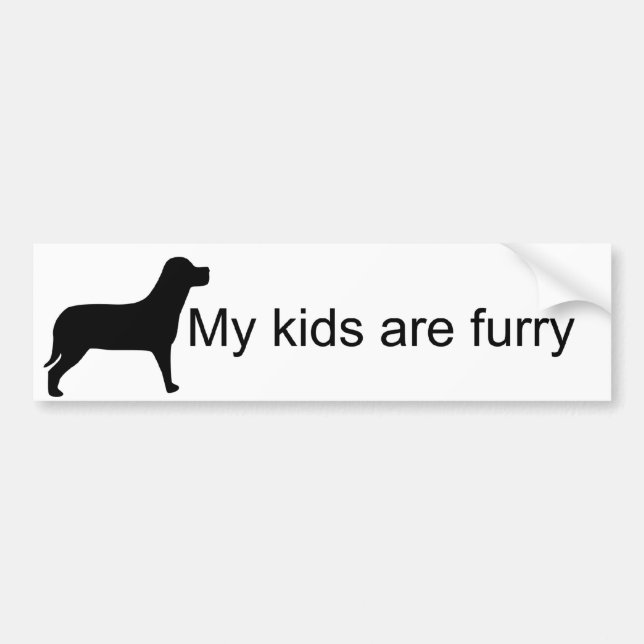 Autocollant De Voiture Mon enfant est Furry (Silhouette de chien) Sticker (Devant)