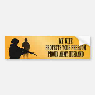 Autocollant De Voiture Mon épouse protège votre liberté (le mari d'armée)