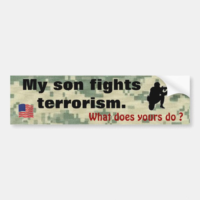 Autocollant De Voiture Mon fils combat le terrorisme (Devant)