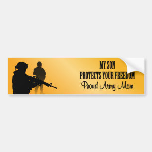 Autocollant De Voiture Mon fils protège votre liberté (la maman d'armée)