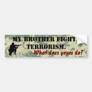 Autocollant De Voiture Mon frère combat le terrorisme