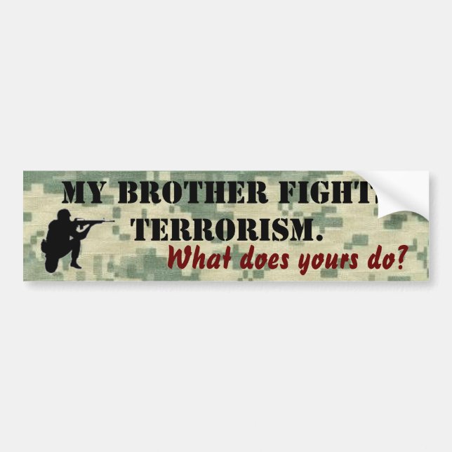 Autocollant De Voiture Mon frère combat le terrorisme (Devant)