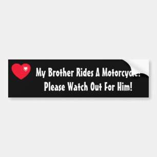 Autocollant De Voiture Mon frère monte une moto ! Observez pour lui