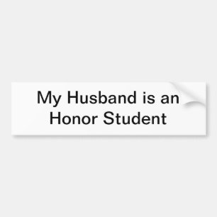 Autocollant De Voiture Mon mari est un étudiant d'honneur