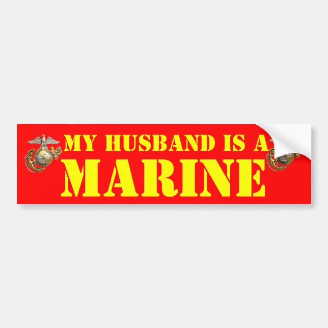 AUTOCOLLANT DE VOITURE MON MARI EST UN MARIN (Devant)