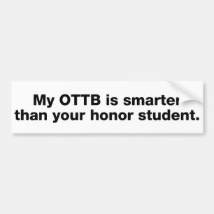 Autocollant De Voiture Mon OTTB est plus futé que votre étudiant