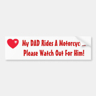 Autocollant De Voiture Mon papa monte une moto ! Observez pour lui