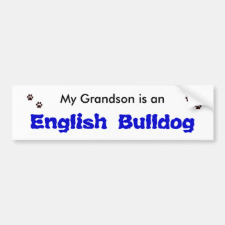 Autocollant De Voiture Mon petit-fils est un bouledogue anglais