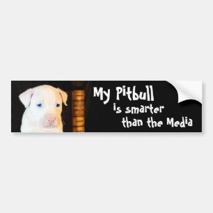 Autocollant De Voiture Mon Pitbull est plus futé que les médias
