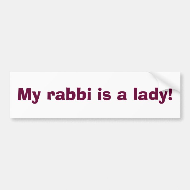 Autocollant De Voiture Mon rabbin est une dame ! (Devant)