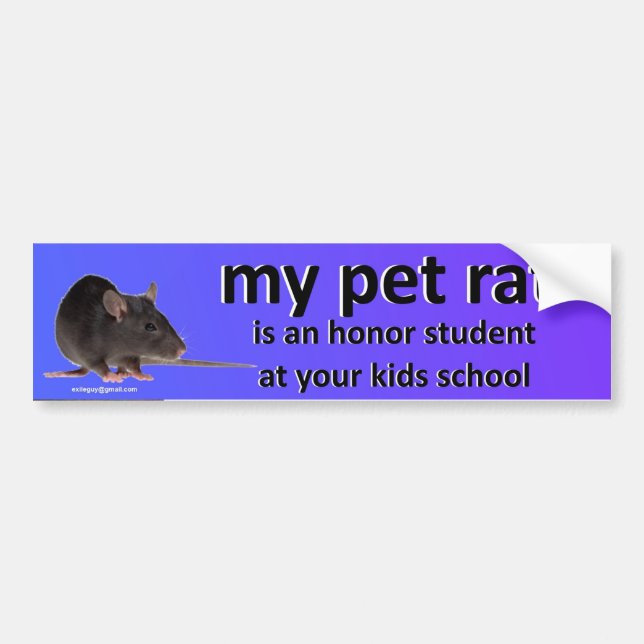 Autocollant De Voiture mon rat d'animal familier (Devant)
