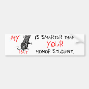 Autocollant De Voiture mon RAT est plus futé que votre étudiant d'honne